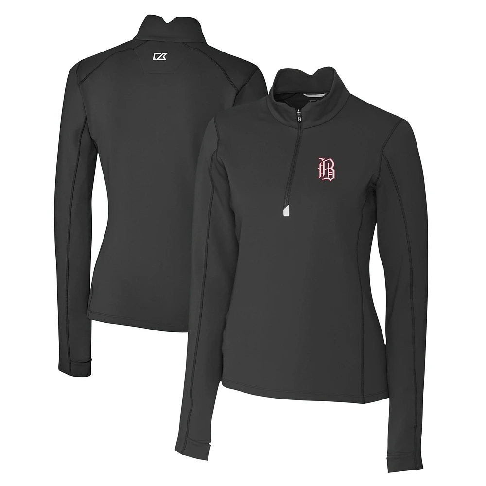 Women's Cutter & Buck Birmingham Barons Traverse DryTec Stretch Quarter-Zip Pullover Top