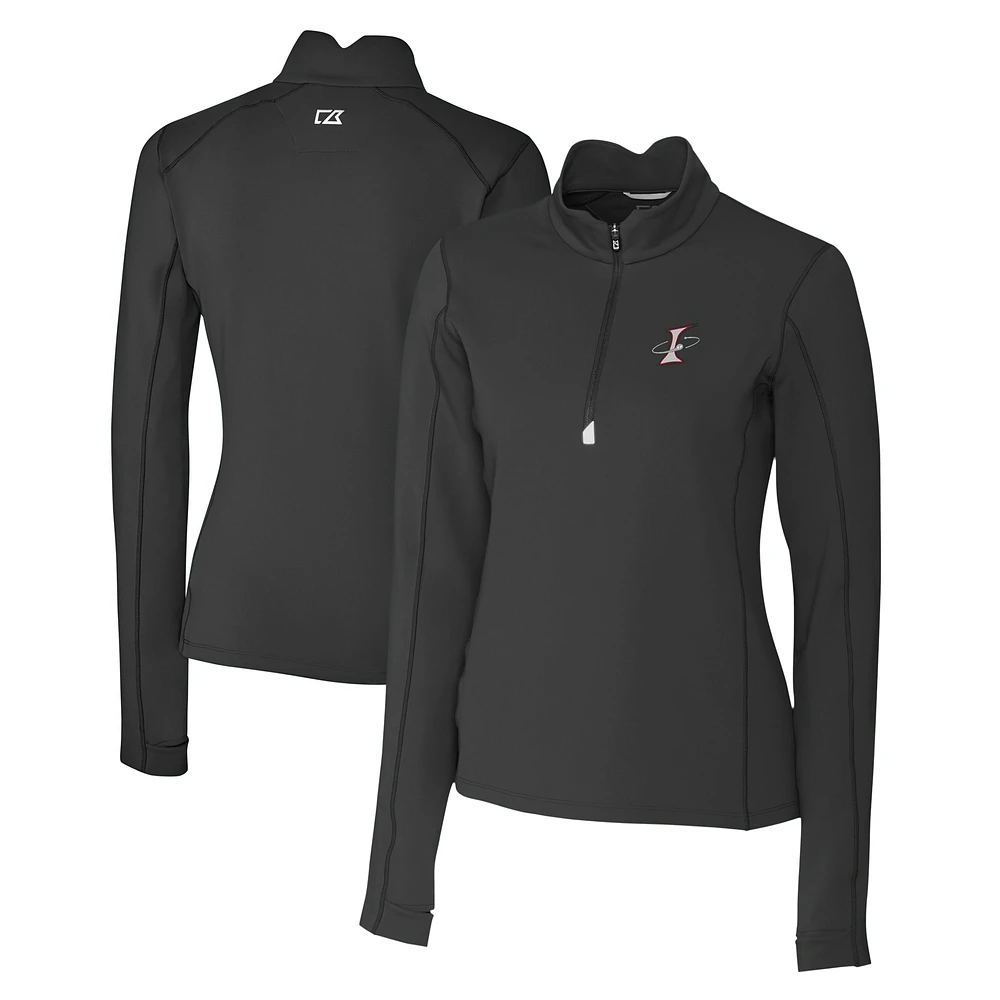 Women's Cutter & Buck Black Albuquerque Isotopes Traverse DryTec Stretch Quarter-Zip Pullover Top