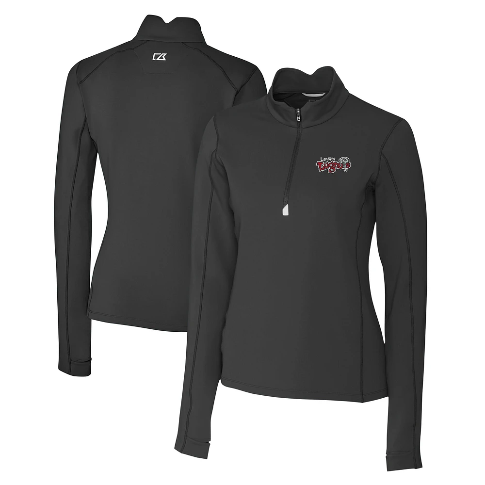 Women's Cutter & Buck Lansing Lugnuts Traverse DryTec Stretch Quarter-Zip Pullover Top