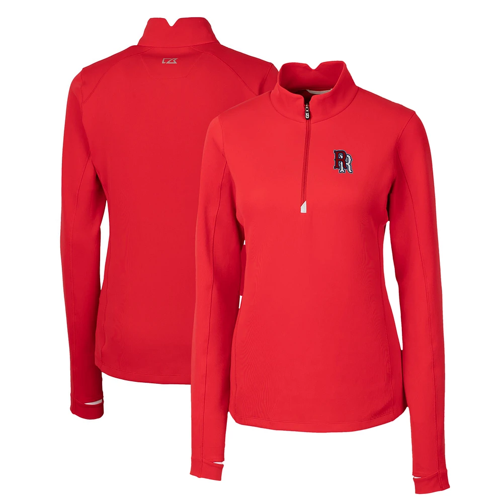 Women's Cutter & Buck Round Rock Express Traverse DryTec Stretch Quarter-Zip Pullover Top