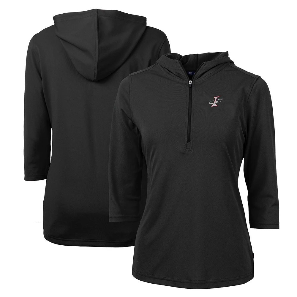 Women's Cutter & Buck Albuquerque Isotopes Virtue Eco Pique Recycled 3/4-Sleeve Half-Zip Pullover Hoodie