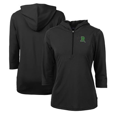 Women's Cutter & Buck Dayton Dragons Virtue Eco Pique Recycled 3/4-Sleeve Half-Zip Pullover Hoodie