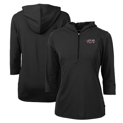 Women's Cutter & Buck Lansing Lugnuts Virtue Eco Pique Recycled 3/4-Sleeve Half-Zip Pullover Hoodie