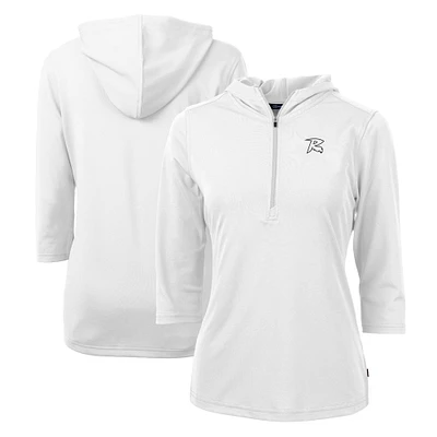 Women's Cutter & Buck Richmond Flying Squirrels Virtue Eco Pique Recycled 3/4-Sleeve Half-Zip Pullover Hoodie