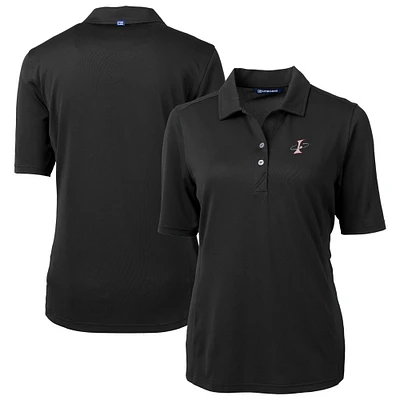 Women's Cutter & Buck Black Albuquerque Isotopes Virtue DryTec Eco Pique Recycled Polo