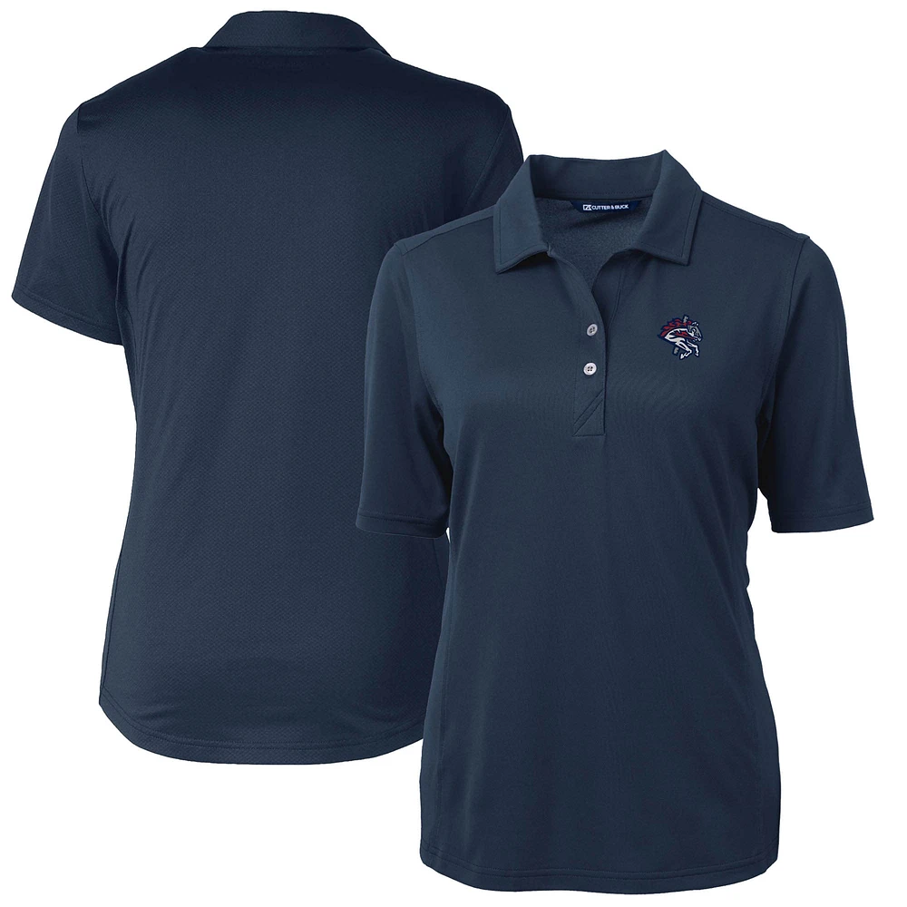 Women's Cutter & Buck Navy Binghamton Rumble Ponies Virtue DryTec Eco Pique Recycled Polo