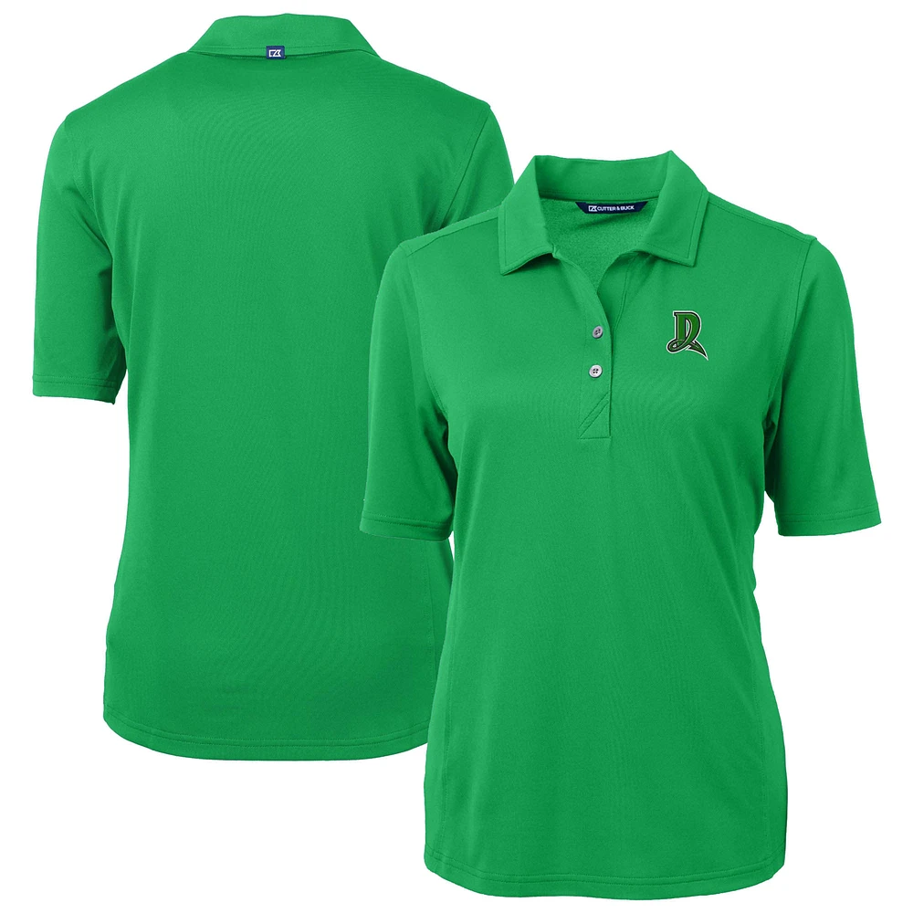 Women's Cutter & Buck Kelly Green Dayton Dragons Virtue DryTec Eco Pique Recycled Polo