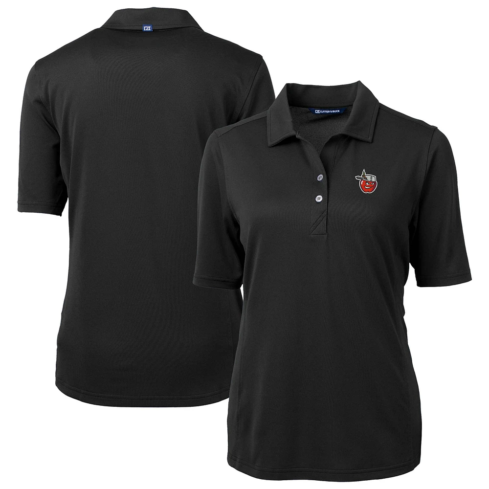 Women's Cutter & Buck Black Fort Wayne TinCaps Virtue DryTec Eco Pique Recycled Polo