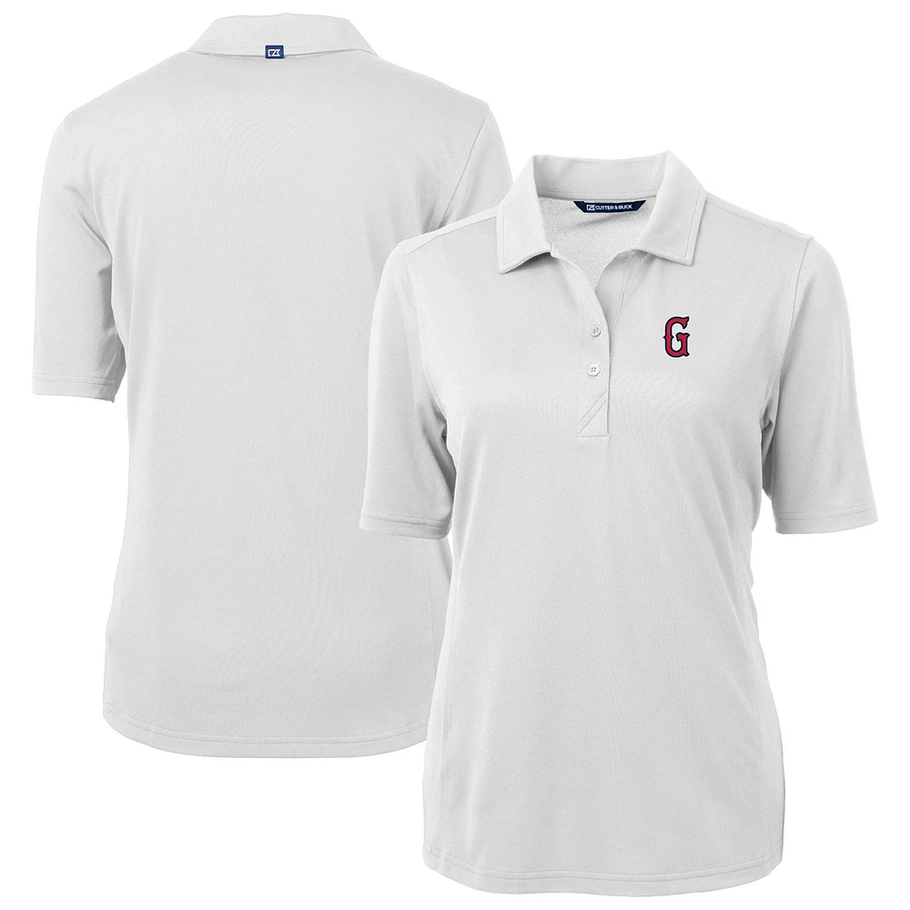 Women's Cutter & Buck White Greenville Drive Virtue DryTec Eco Pique Recycled Polo