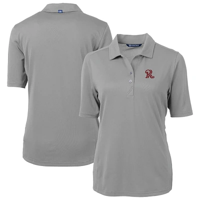 Women's Cutter & Buck Gray Frisco RoughRiders Virtue DryTec Eco Pique Recycled Polo
