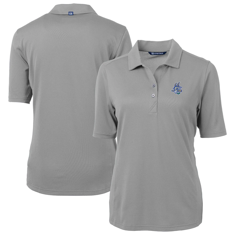 Women's Cutter & Buck Gray Hartford Yard Goats Virtue DryTec Eco Pique Recycled Polo