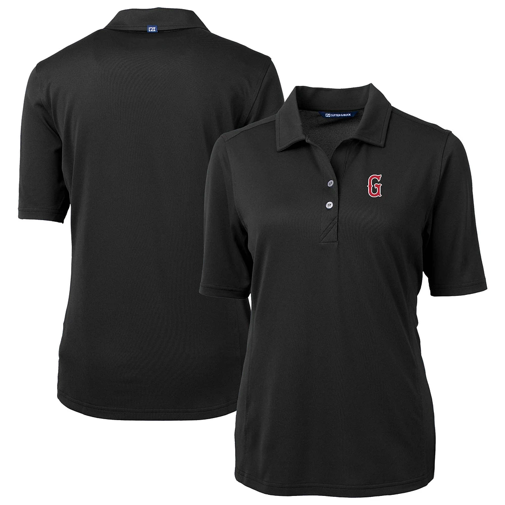 Women's Cutter & Buck Black Greenville Drive Virtue DryTec Eco Pique Recycled Polo