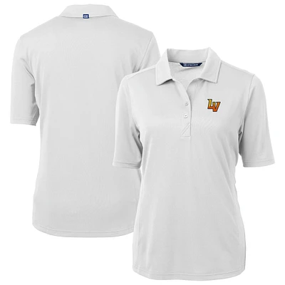 Women's Cutter & Buck White Las Vegas Aviators Virtue DryTec Eco Pique Recycled Polo