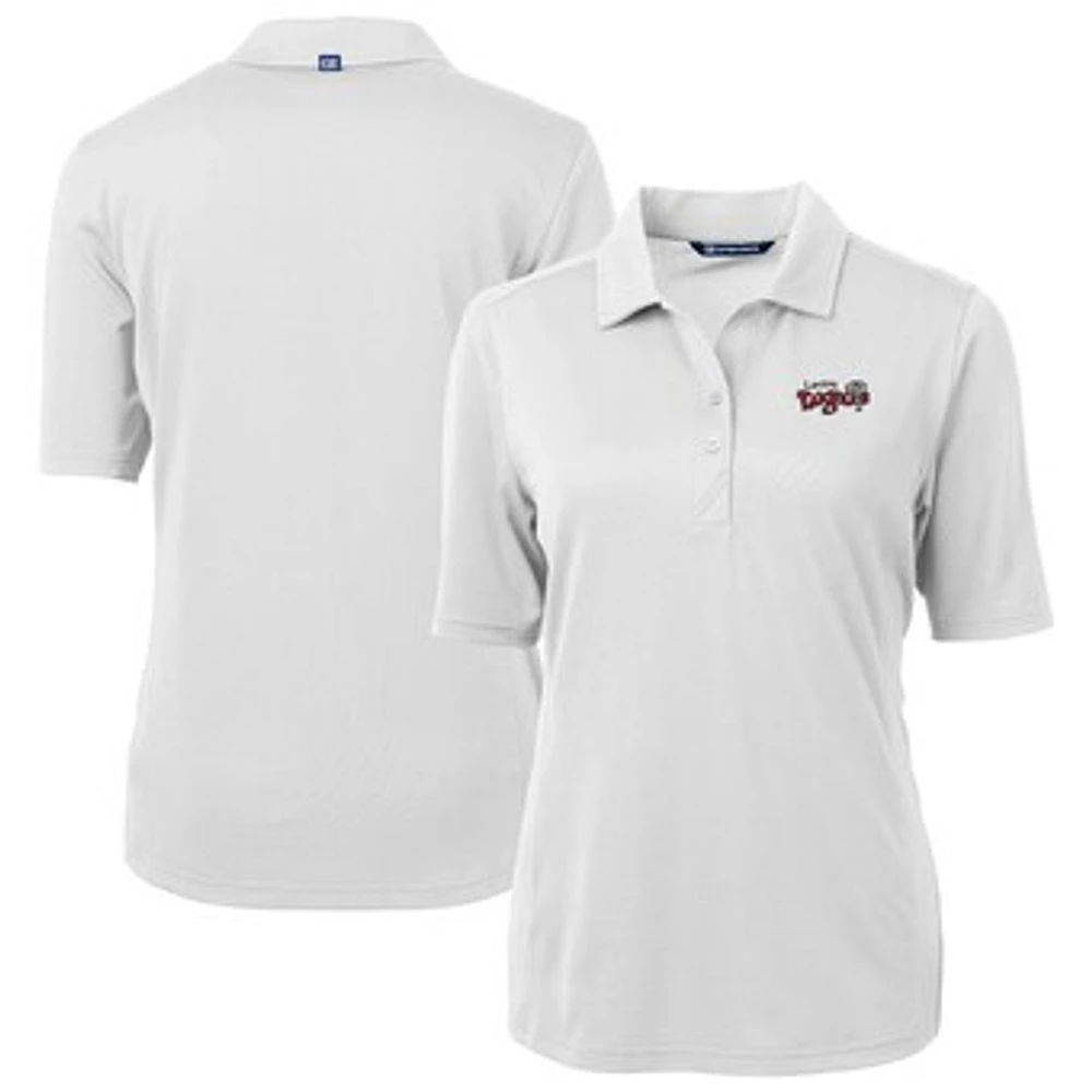 Women's Cutter & Buck White Lansing Lugnuts Virtue DryTec Eco Pique Recycled Polo