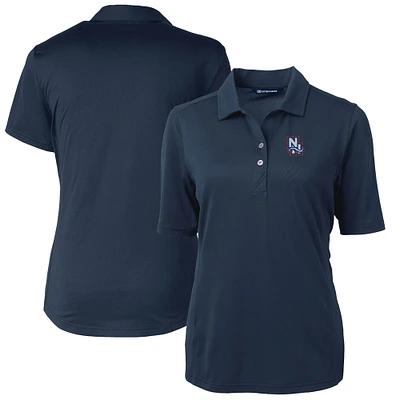 Women's Cutter & Buck Navy New Hampshire Fisher Cats Virtue DryTec Eco Pique Recycled Polo