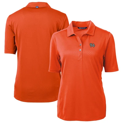 Women's Cutter & Buck Orange Norfolk Tides Virtue DryTec Eco Pique Recycled Polo