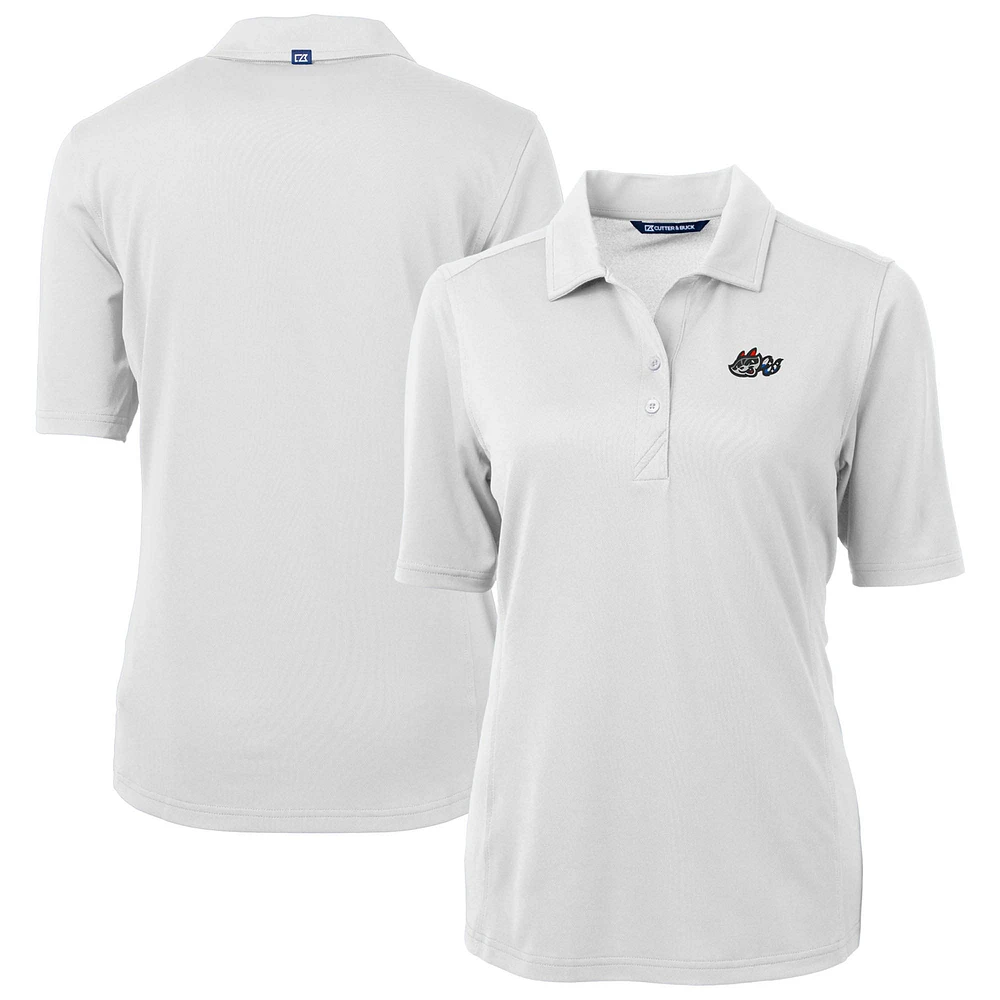 Women's Cutter & Buck White Rocket City Trash Pandas Virtue DryTec Eco Pique Recycled Polo