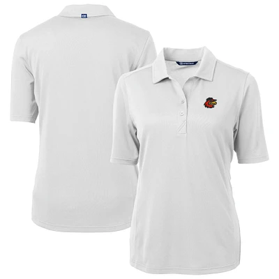 Women's Cutter & Buck White Rochester Red Wings Virtue DryTec Eco Pique Recycled Polo