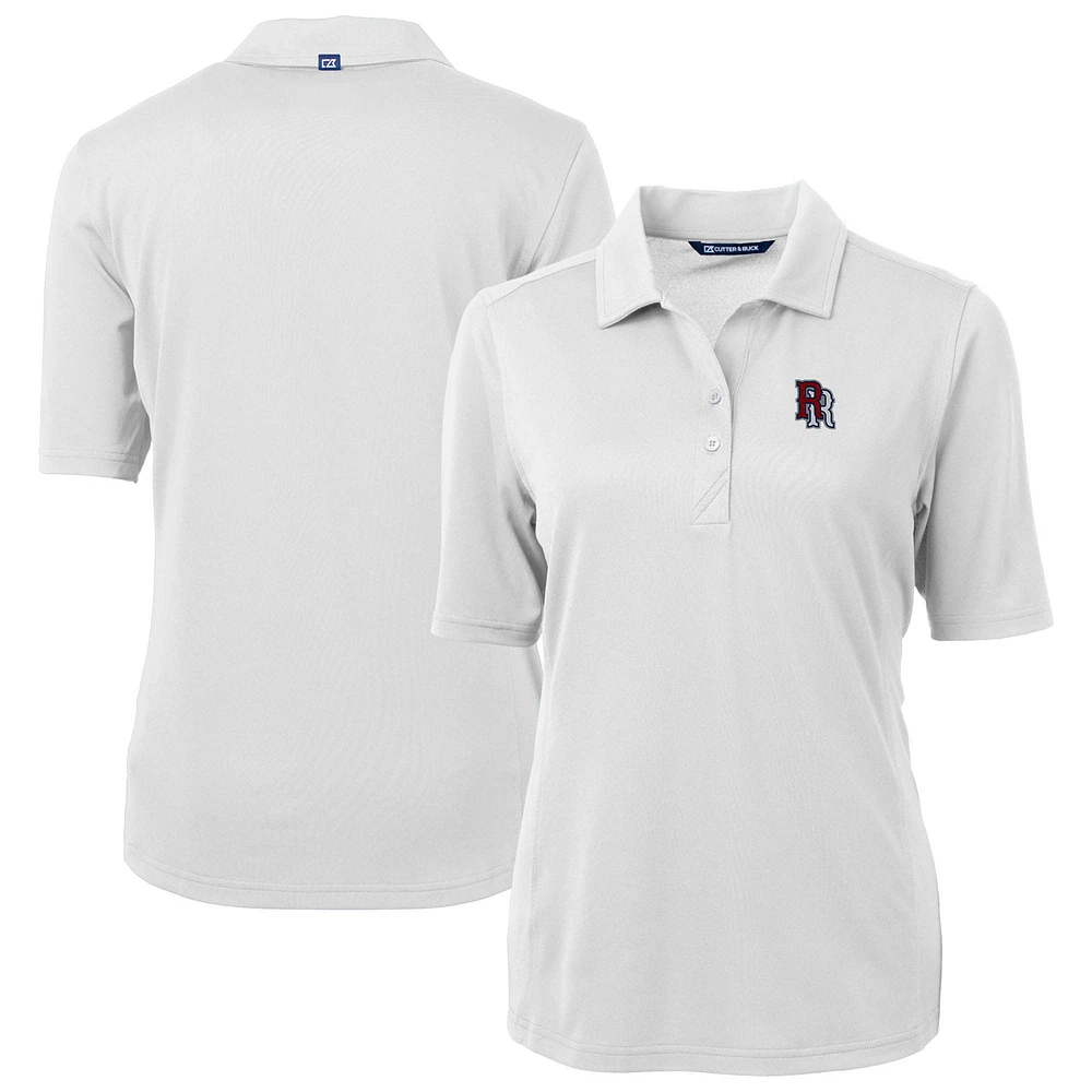 Women's Cutter & Buck White Round Rock Express Virtue DryTec Eco Pique Recycled Polo