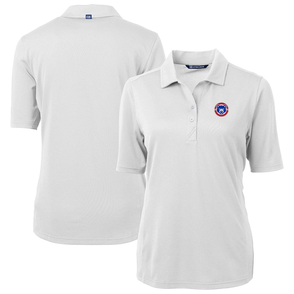 Women's Cutter & Buck White South Bend Cubs Virtue DryTec Eco Pique Recycled Polo
