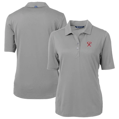 Women's Cutter & Buck Gray Tacoma Rainiers Virtue DryTec Eco Pique Recycled Polo