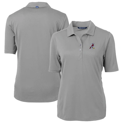 Women's Cutter & Buck Gray Springfield Cardinals Virtue DryTec Eco Pique Recycled Polo