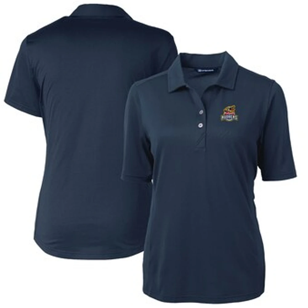 Women's Cutter & Buck Navy Toledo Mud Hens Virtue DryTec Eco Pique Recycled Polo