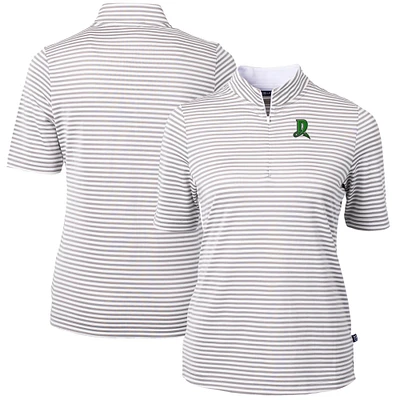 Women's Cutter & Buck Gray Dayton Dragons Virtue DryTec Eco Pique Stripe Recycled Top