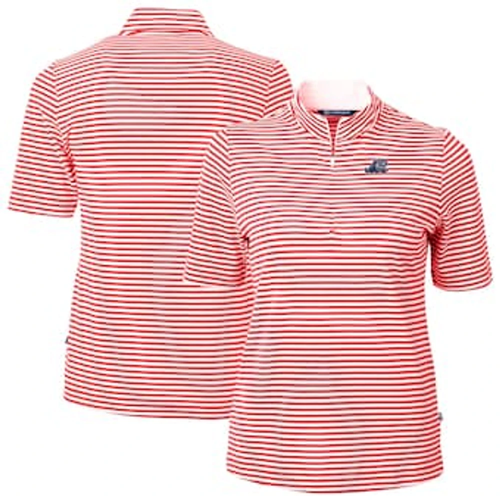 Women's Cutter & Buck West Michigan Whitecaps Virtue DryTec Eco Pique Stripe Recycled Top