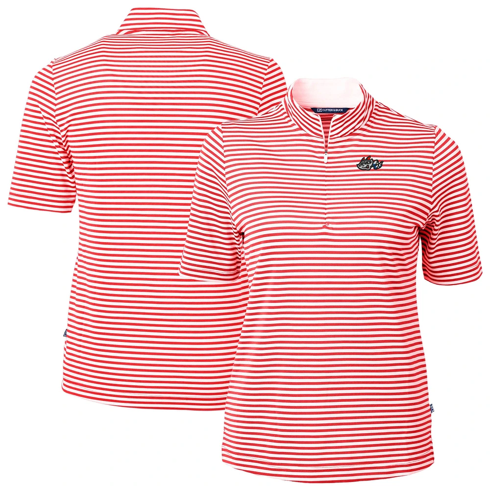 Women's Cutter & Buck Rocket City Trash Pandas Virtue DryTec Eco Pique Stripe Recycled Top