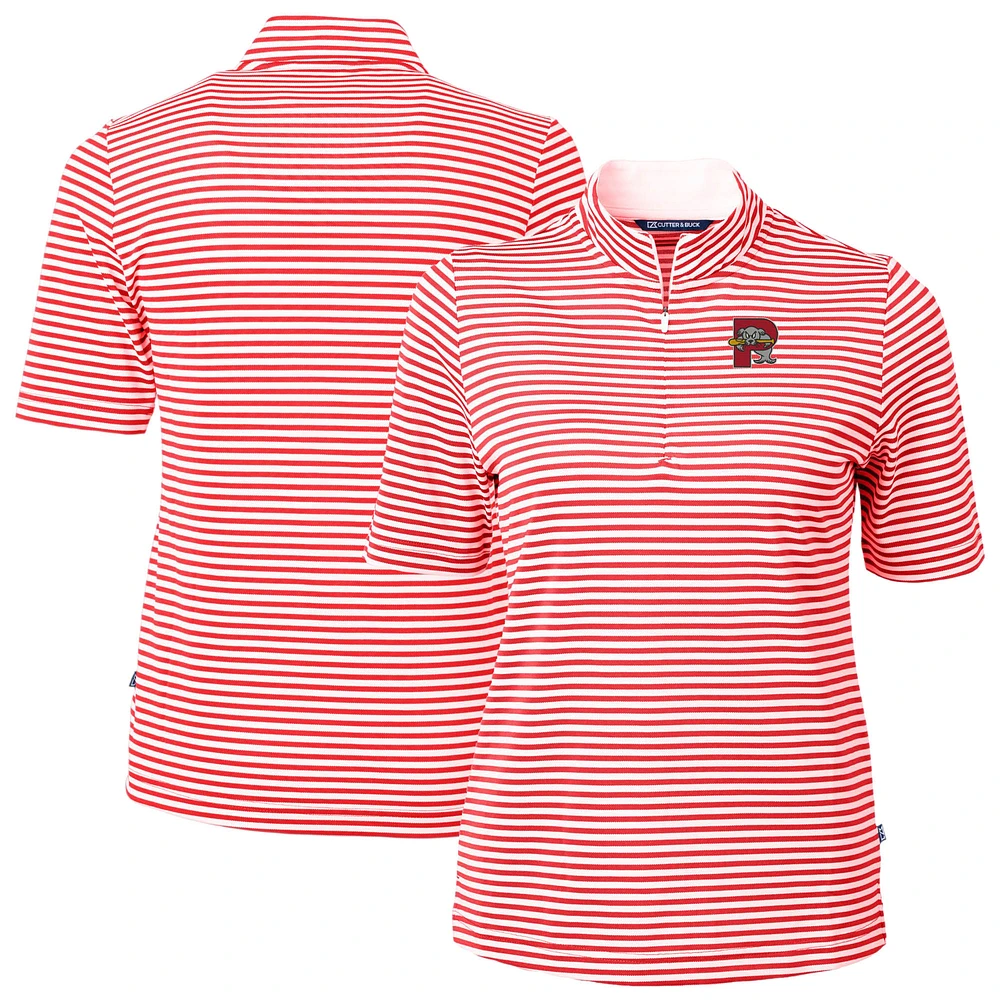 Women's Cutter & Buck Portland Sea Dogs Virtue DryTec Eco Pique Stripe Recycled Top