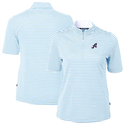 Women's Cutter & Buck Powder Blue Reno Aces Virtue DryTec Eco Pique Stripe Recycled Top