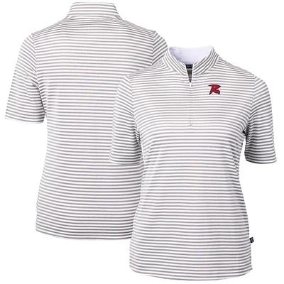 Women's Cutter & Buck Gray Richmond Flying Squirrels Virtue DryTec Eco Pique Stripe Recycled Top