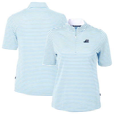 Women's Cutter & Buck Powder Blue West Michigan Whitecaps Virtue DryTec Eco Pique Stripe Recycled Top