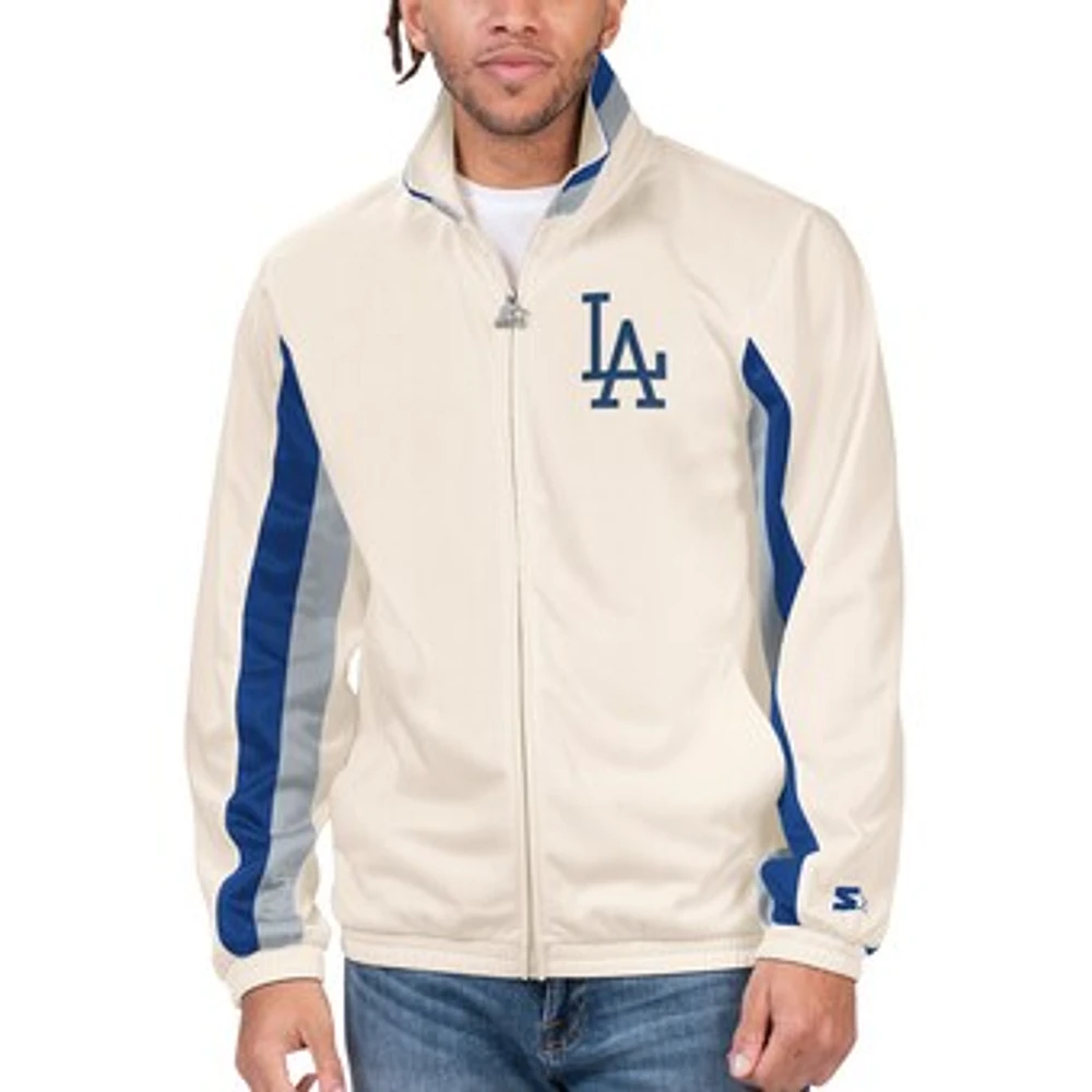 Men's Starter Cream Los Angeles Dodgers Cooperstown Collection Rebound Full-Zip Track Jacket