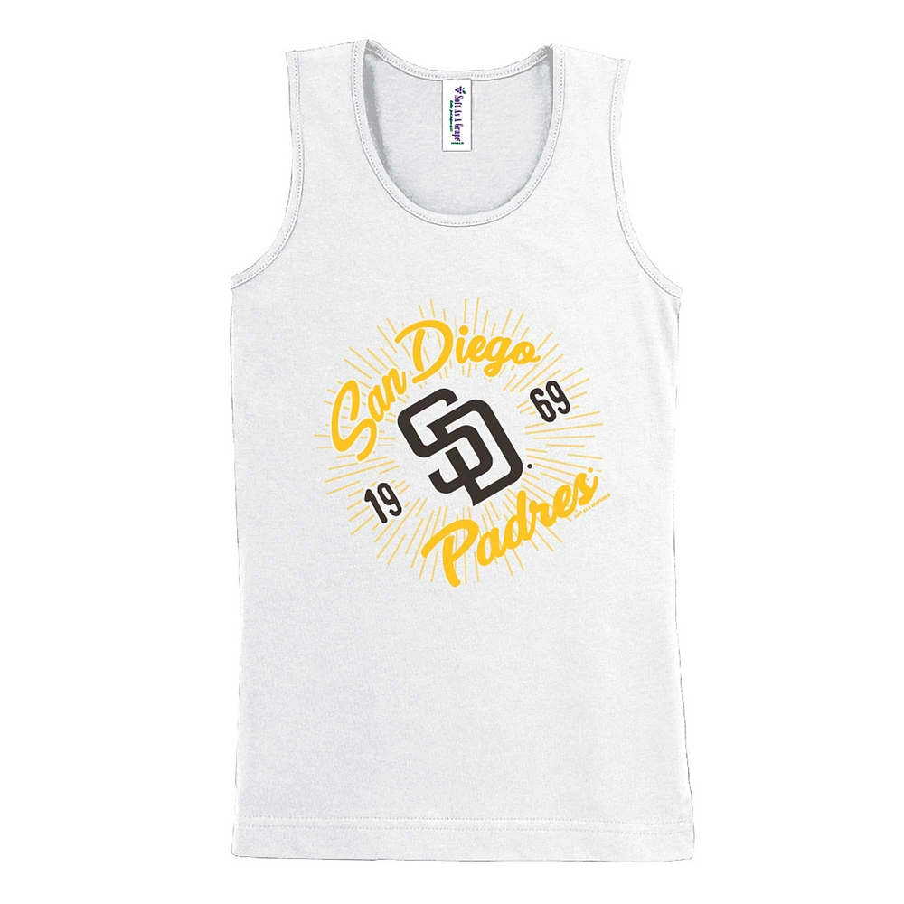 Girls Youth Soft as a Grape White San Diego Padres Tank Top
