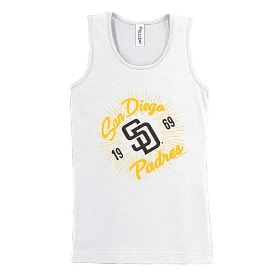 Girls Youth Soft as a Grape White San Diego Padres Tank Top