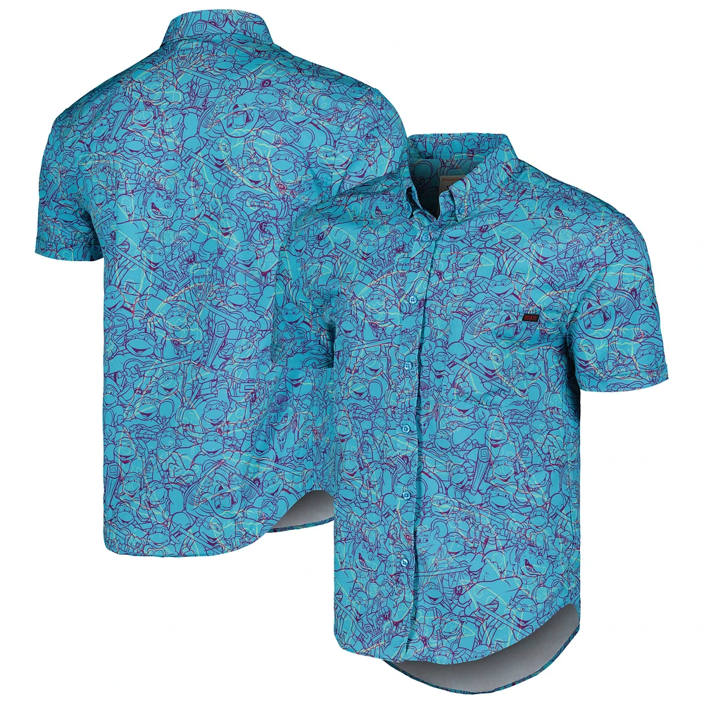 Unisex RSVLTS Blue Teenage Mutant Ninja Turtles Dude We're On TV Button-Down Shirt