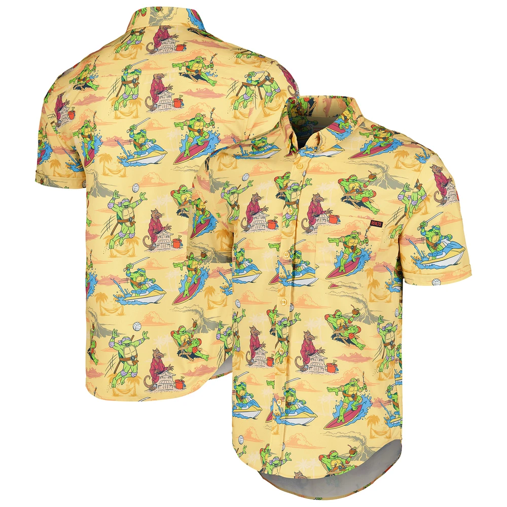 Unisex RSVLTS Yellow Teenage Mutant Ninja Turtles Turtlecation Button-Down Shirt