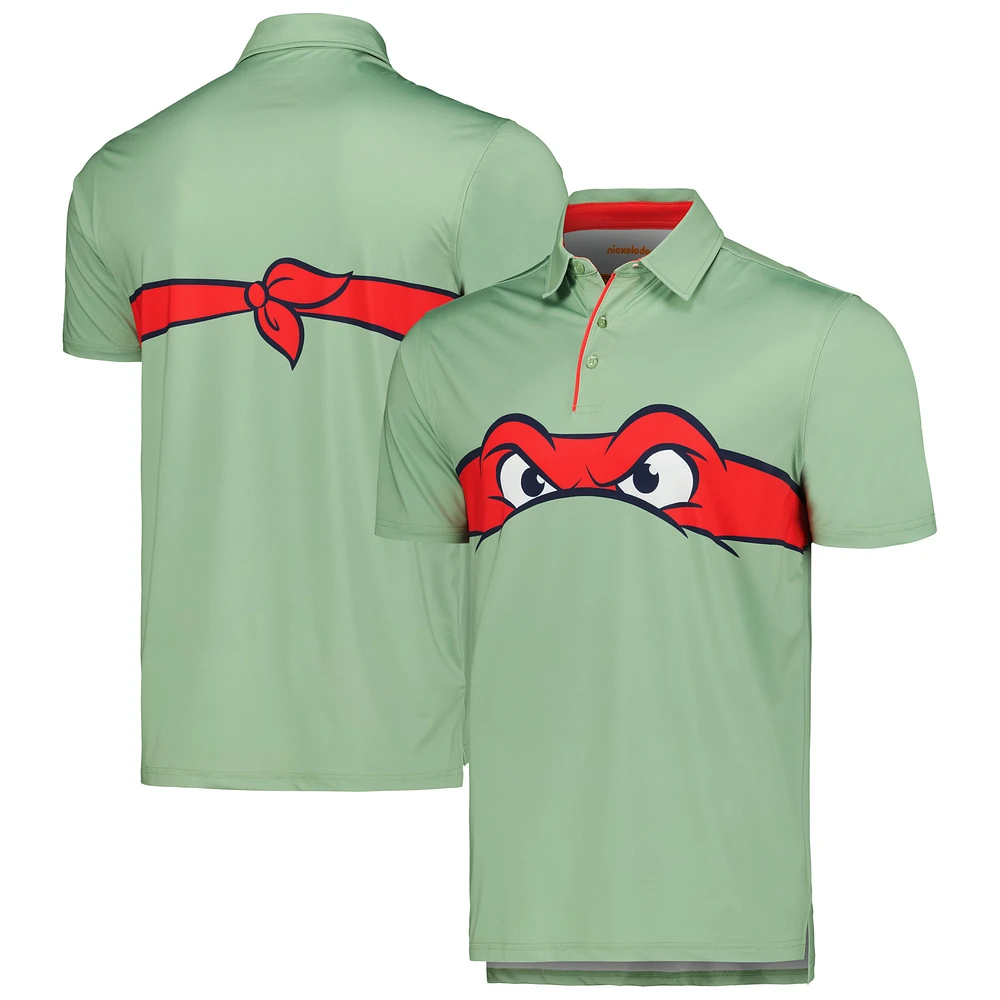 Men's RSVLTS Raphael Green Teenage Mutant Ninja Turtles Fearsome Foursome KUNUFLEX Polo