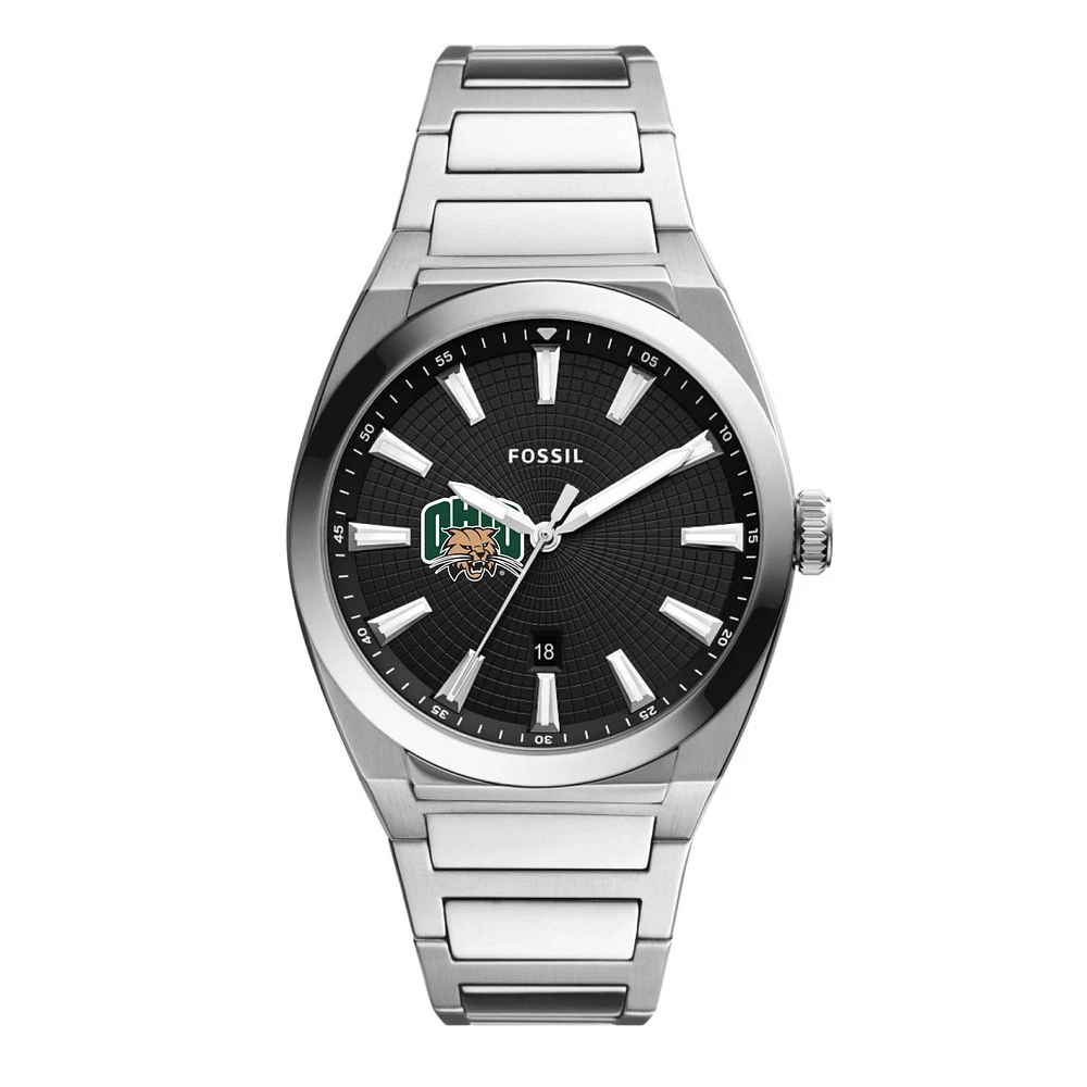 Men's Fossil Ohio Bobcats Everett Stainless Steel Watch