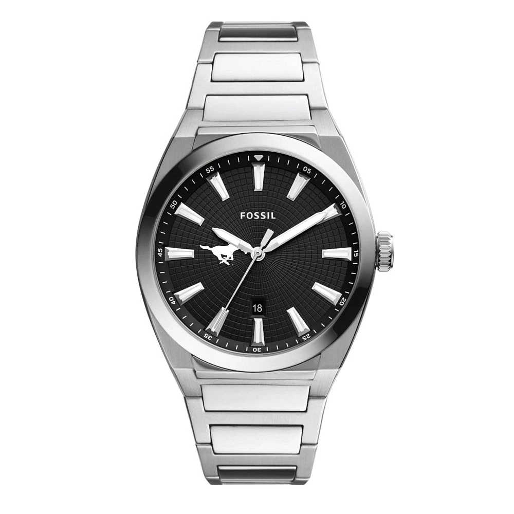 Men's Fossil SMU Mustangs Everett Stainless Steel Watch