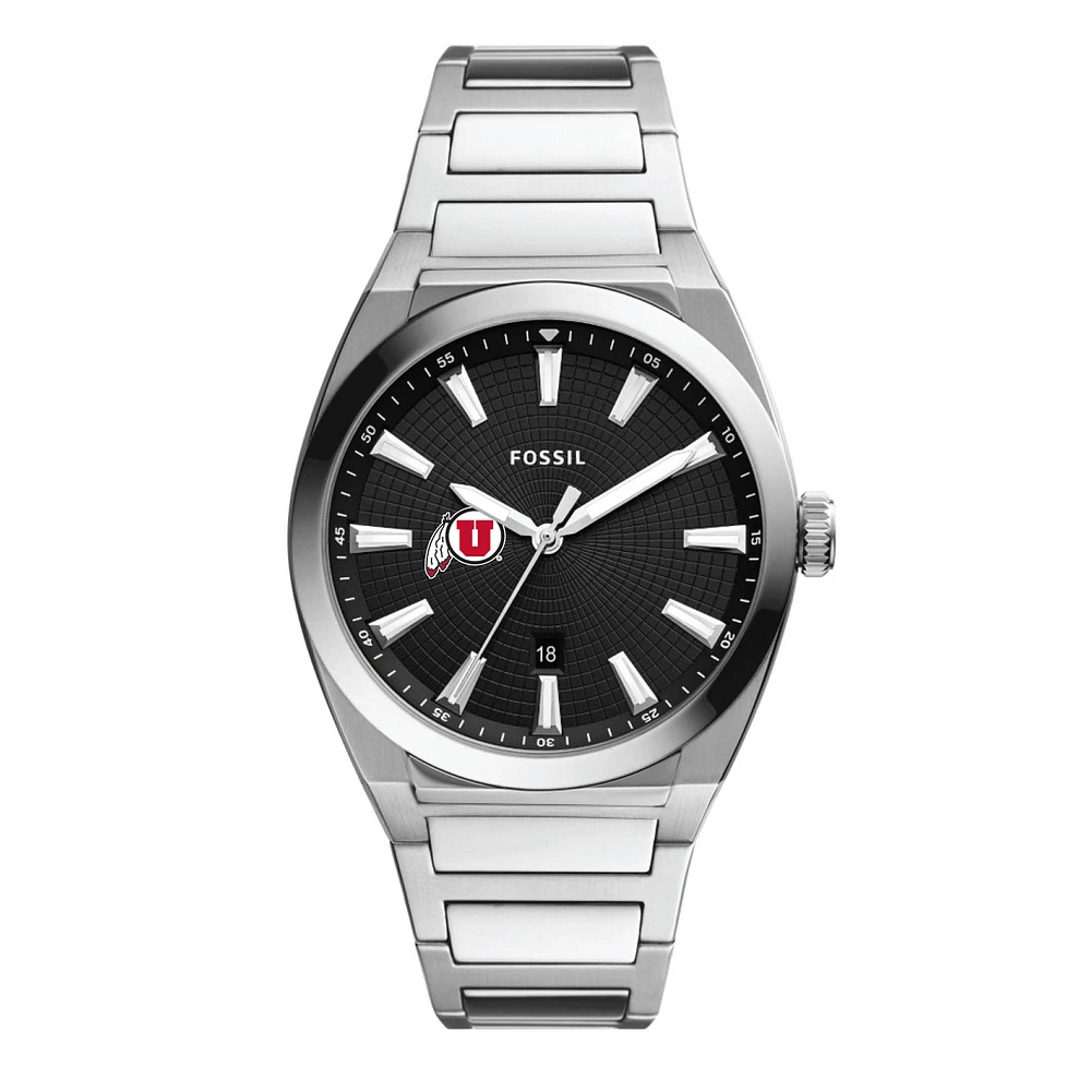 Men's Fossil Utah Utes Everett Stainless Steel Watch