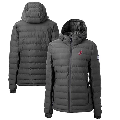Women's Cutter & Buck Gray Cleveland Indians Cooperstown Collection Mission Ridge Repreve Eco Insulated Full-Zip Puffer Jacket