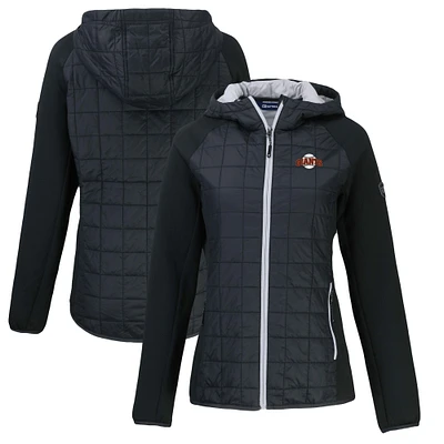 Women's Cutter & Buck Black San Francisco Giants Cooperstown Collection Rainier Primaloft Eco Full-Zip Hybrid Jacket