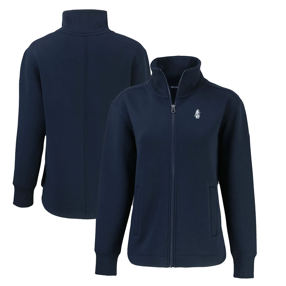 Women's Cutter & Buck Navy Chicago Cubs Cooperstown Collection Roam Eco Recycled Full-Zip Jacket