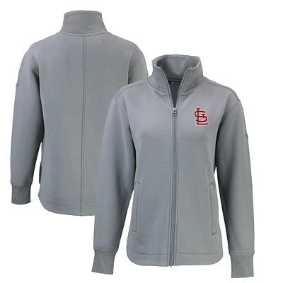 Women's Cutter & Buck Gray St. Louis Cardinals Cooperstown Collection Roam Eco Recycled Full-Zip Jacket