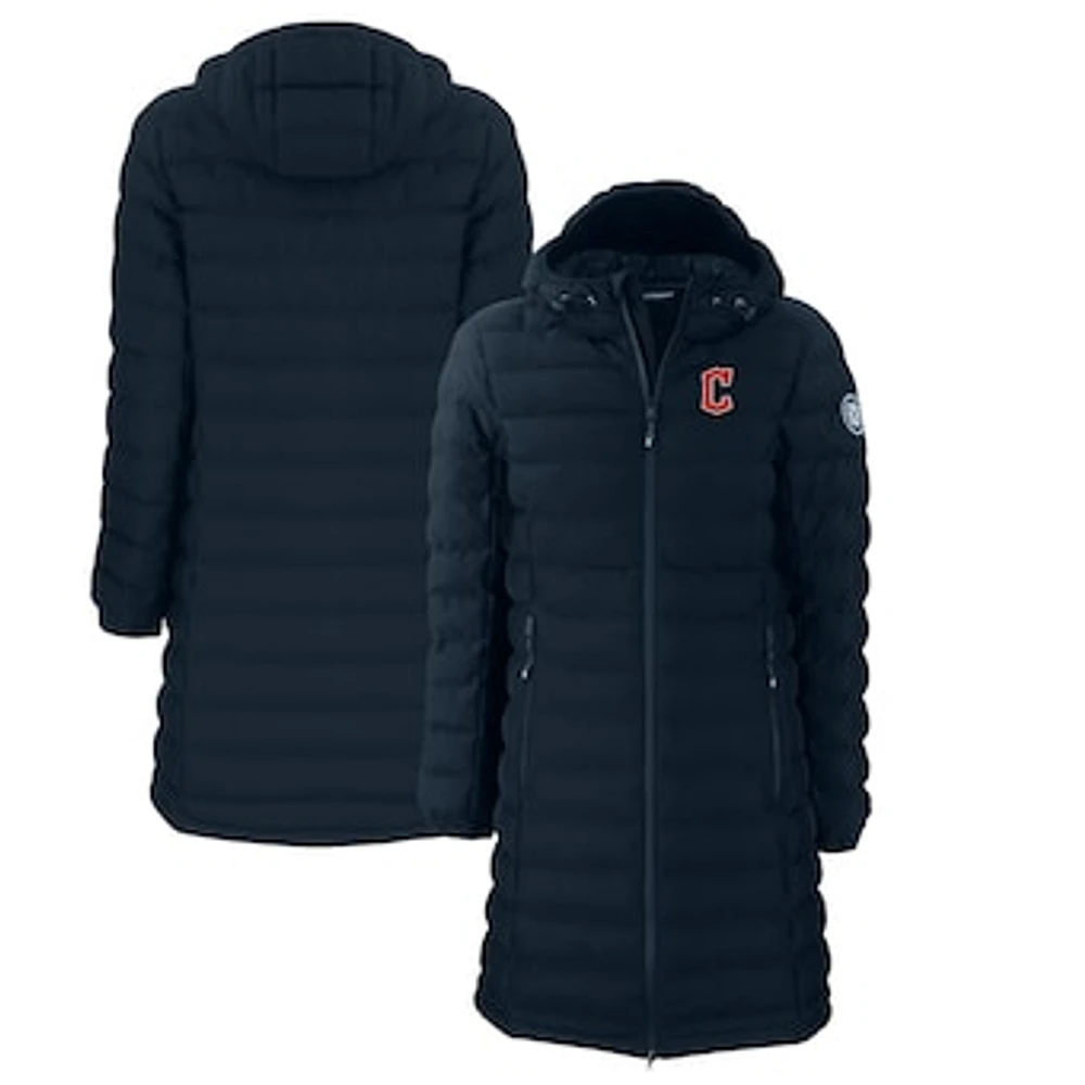Women's Cutter & Buck Navy Cleveland Guardians Mission Ridge Repreve Eco Insulated Full-Zip Long Puffer Jacket