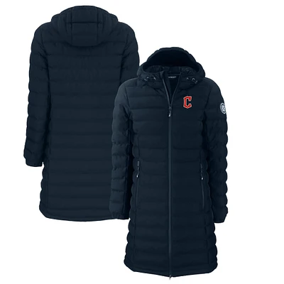 Women's Cutter & Buck Navy Cleveland Guardians Mission Ridge Repreve Eco Insulated Full-Zip Long Puffer Jacket