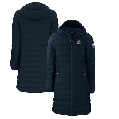 Women's Cutter & Buck Navy Chicago Cubs Mission Ridge Repreve Eco Insulated Full-Zip Long Puffer Jacket